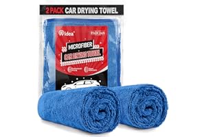 AIDEA Microfiber Towels for Cars-2PK, Large Professional Car Drying Towel, Scratch-Free & Absorbent Drying Towel for Cars, SUVs, RVs, Trucks, and Boats, 24inx 31in, Blue