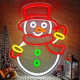 FuugZze Christmas Neon Signs for Wall Decor Snowman Neon Light Christmas LED Sign USB Dimmable Light Sign for Party Xmas Decor Presents