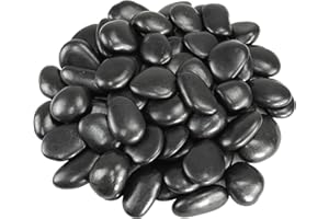 GreenVibe Large Pebbles for Plants, 5lbs Black Pebbles 2-3 Inch Decorative River Rocks for Indoor Planters, High Polished Stones for Vase Filler Fish Tank Landscaping Garden