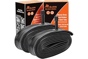 YUNSCM 2-PCS 26" Heavy Duty Bike Tubes 26x1.75/1.95/2.125/2.25 AV Schrader Valve (45/57-559) 26" Bicycle Tube Compatible with 26 x 1.75 26x1.95 26x2.0 26x2.10 26x2.125 26x2.20 26x2.25 Tire Tubes