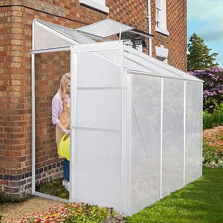 Jago Anlehn-Gewächshaus 2,30 m² | für die Bio-Produktion und den Blumenanbau | Gartenhaus, Wintergarten, Treibhaus, Tomatenha