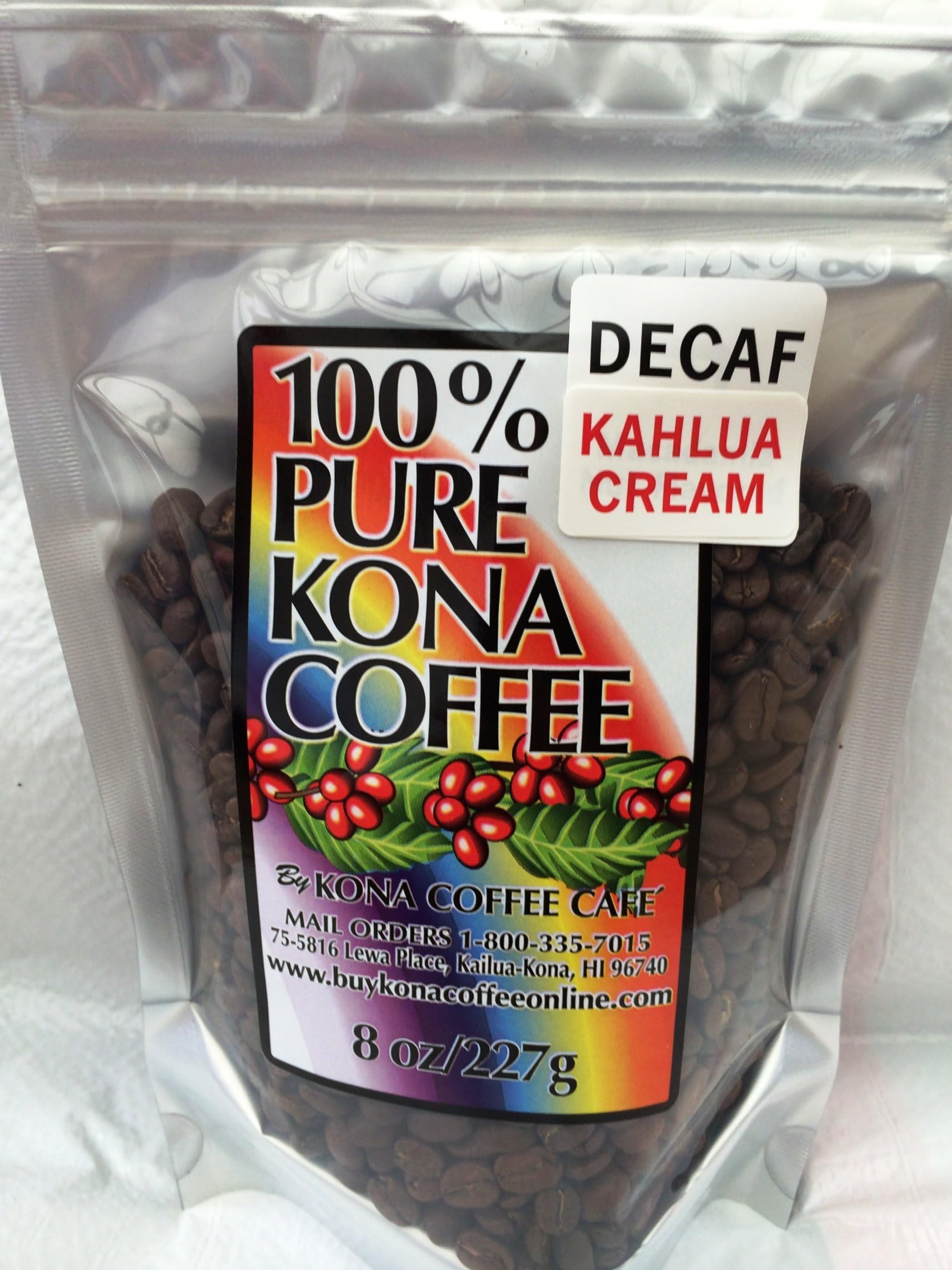Decaf Kona Coffee, Kahlua Cream Flavored Whole Bean - 1 pound