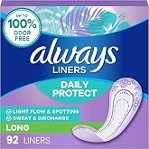 Always Panty Liners for Women Daily Protect Liners, Long Length, 92 Count