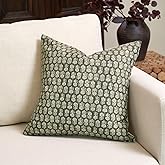Amor Virisso Floral Pillow Covers 18x18 Couch Pillows for Living Room Farmhouse Neutral Pillow Covers Decorative Throw Pillow Covers Accent Sofa Pillows 1PC,Olive Green