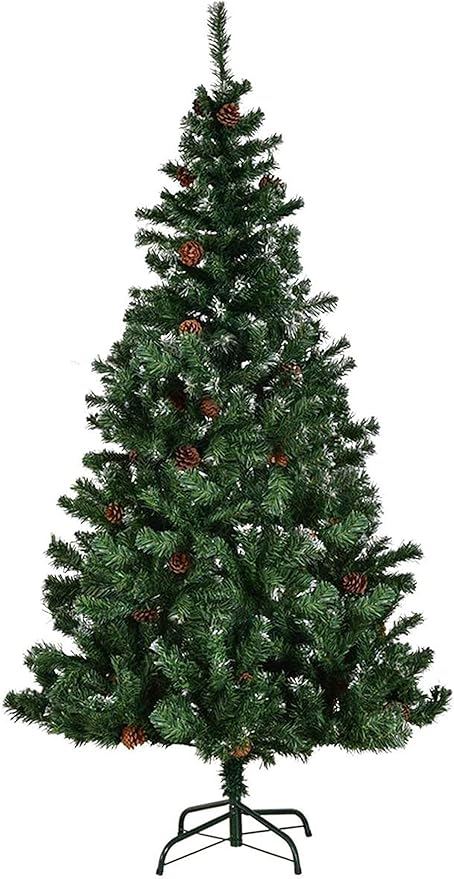 Amazon Co Jp 金属製のスタンドと1148個のヒントを備えた2 1mの人工的なクリスマスツリー屋内と屋外 の装飾用の61個の松ぼっくり付きプレミアムクリスマスツリー ホーム キッチン