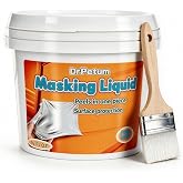 DrPetum Masking Liquid Tape, Light Blue Peelable Coating for Protect Windows Glass, Used for Priming Windows, Floors and Non-Porous Surfaces Painting, 16 FL.OZ (with Paint Brush)