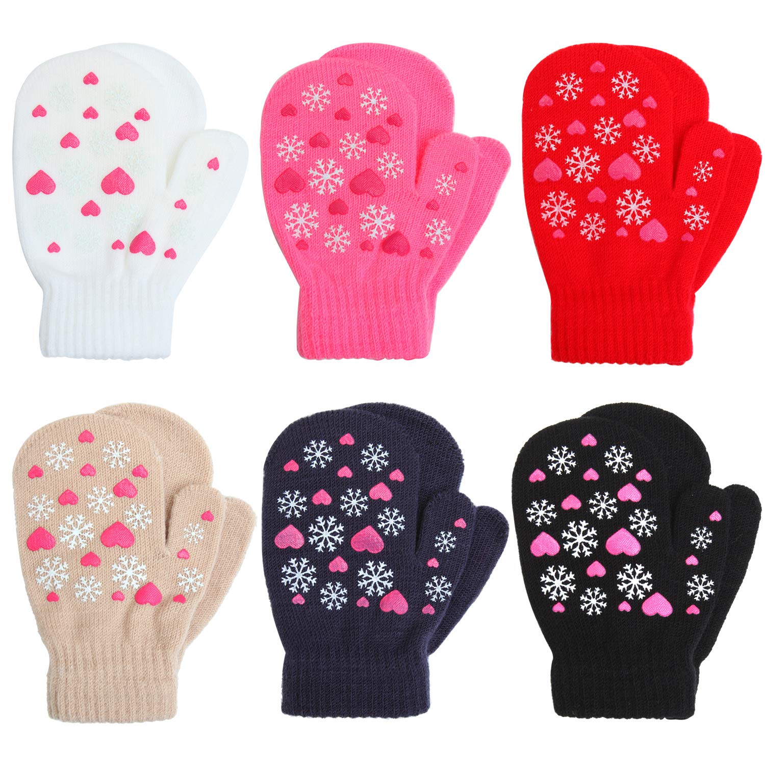 Buy Cooraby 6 Pairs Toddler Magic Stretch Mittens Winter Unisex Baby