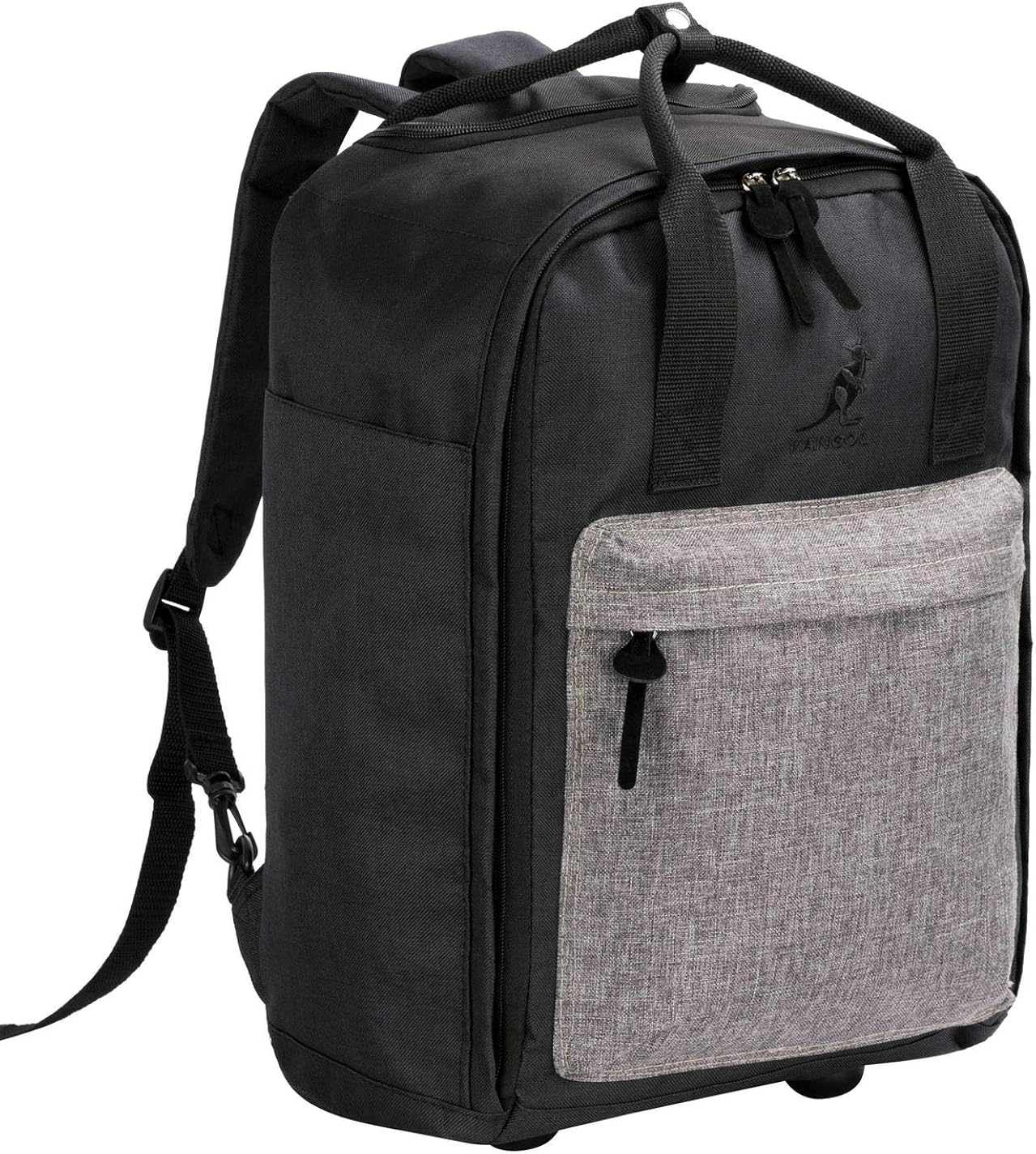 Kangol Unisex 2 Infants Cabin Case Soft Suitcase Zip Black/Grey 20in