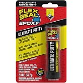 Flex Seal Epoxy Ultimate Putty Waterproof Adhesive, Dark Gray, 2 oz Stick | Moldable epoxy putty, sets in 15 min, no drip, shape, sand, drill, metal, wood, plastic, ceramic, concrete, pipes, marine