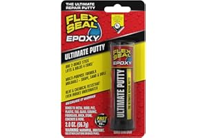 Flex Seal Epoxy, Ultimate Putty, Multi-Purpose, Durable, Permanent, Watertight, Long-Lasting Bond, for Automotive, Marine, Plumbing, Home, & Tool Repairs, Cures Dark Gray, 2 oz Putty Stick