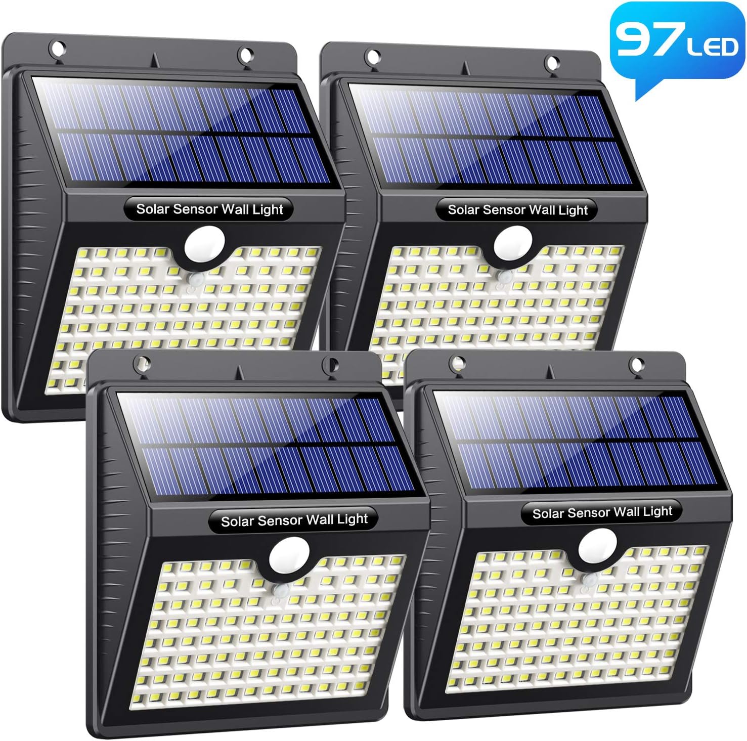 Solar Lights Outdoor, Pxwaxpy [97 LED4 Pack] Super Bright Solar