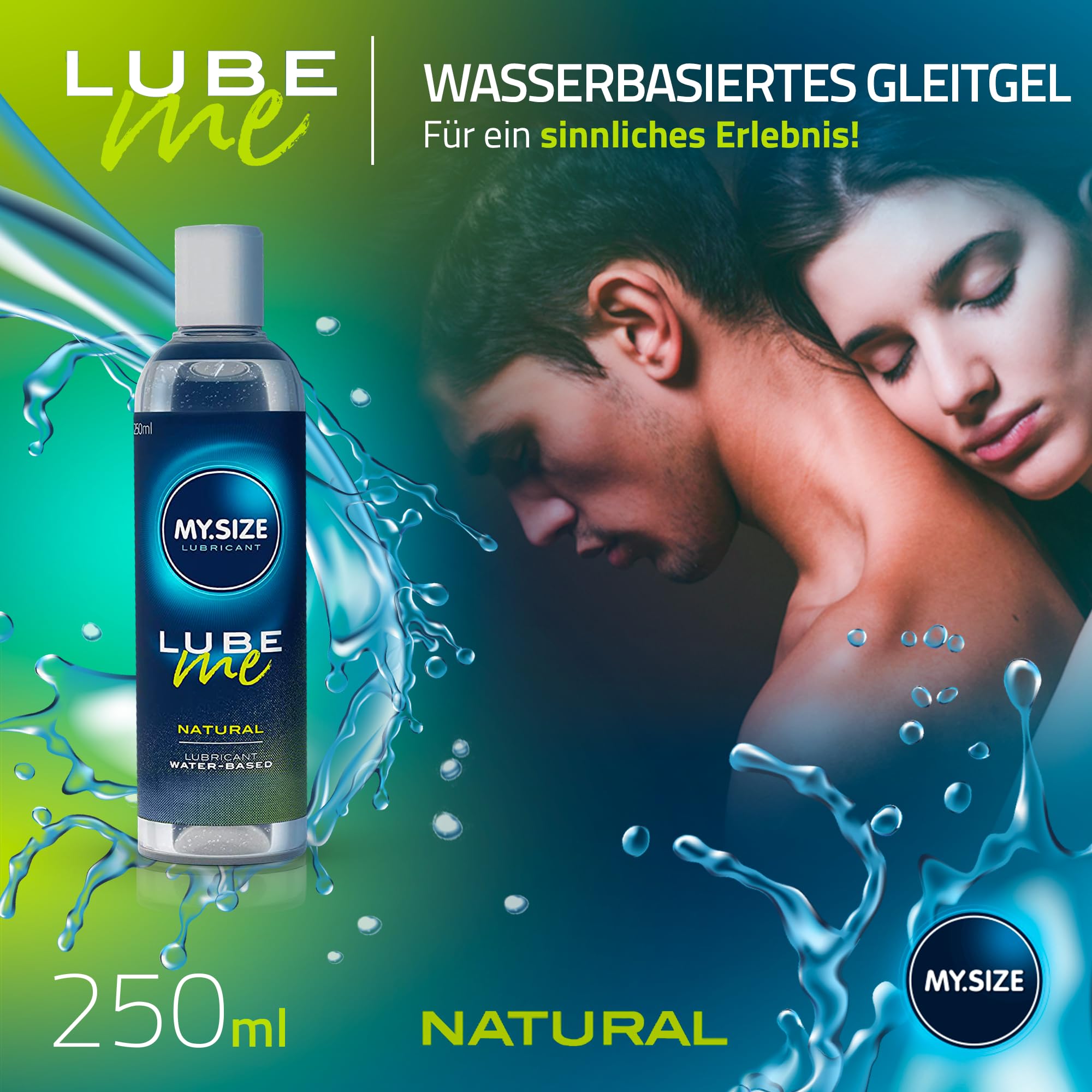 MY.SIZE Lube Me Premium Gleitgel Natural 250 ml | Gleitmittel Natürlich & geruchsneutral | Lubricant Gel Für Toys & Latexkondome geeignet 2