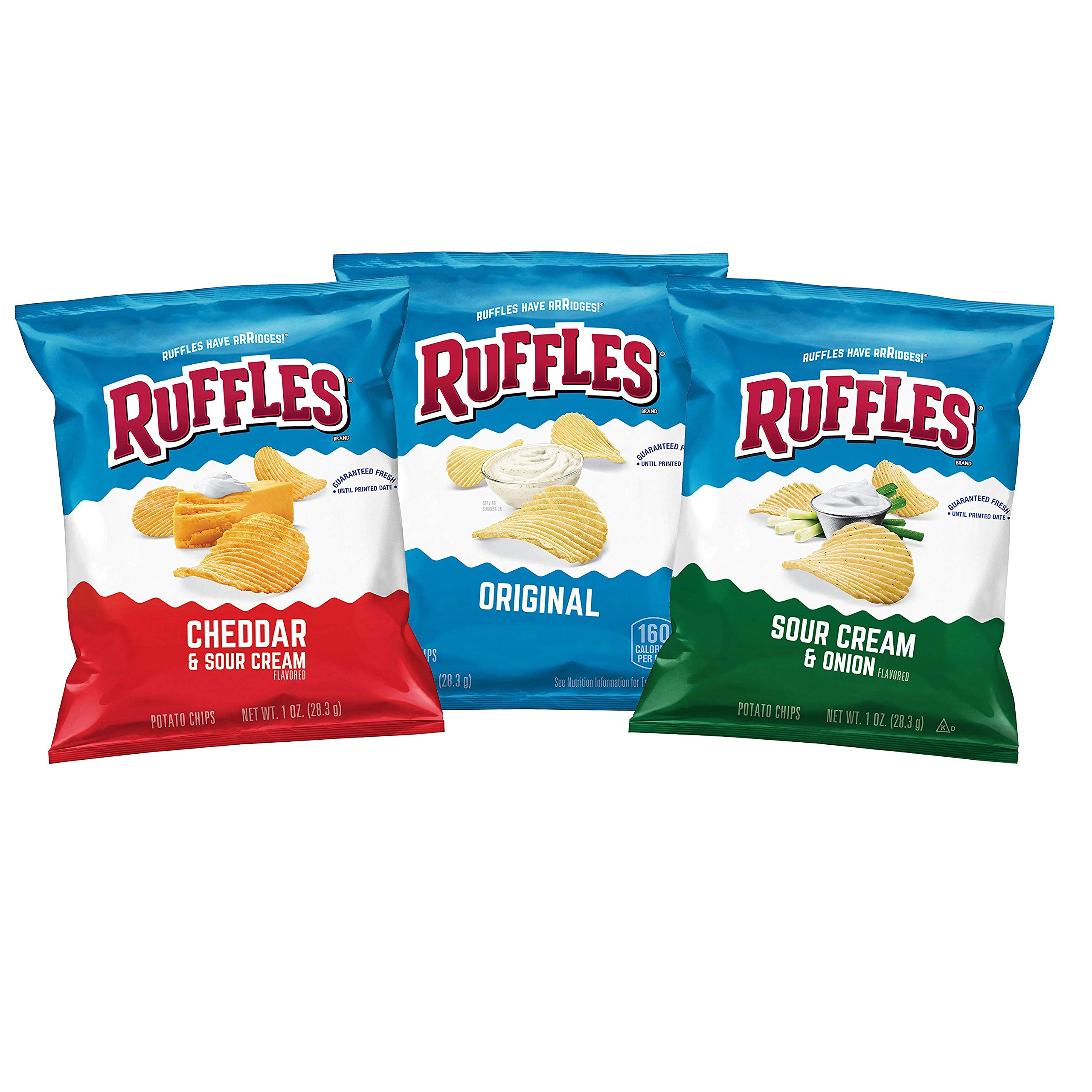 Ruffles Potato Chips Variety Pack, 40 individual bags great potato chip