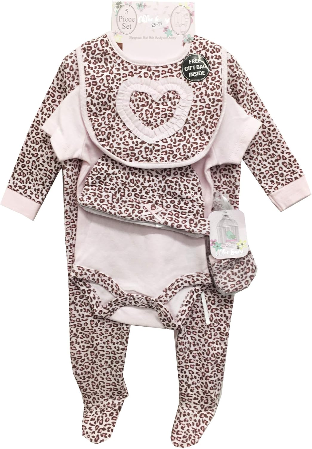 leopard print baby sleepsuit