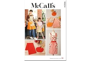McCall's Potholders, Tea Towel, and Children's and Misses' Aprons Sewing Pattern Packet, Design Code B6905, Sizes 3-8 / XS-XL
