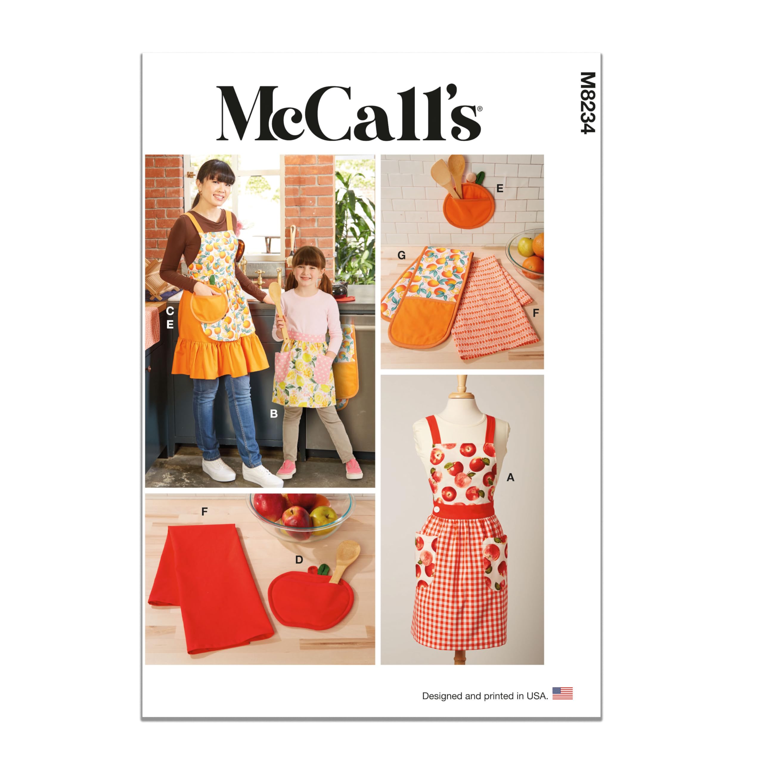 McCall's Sewing Pattern M8234A UNDEFINED Apron