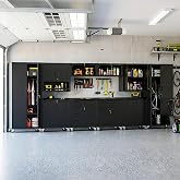 VIYET 10-Piece Heavy Duty Steel Garage Cabinet System | All-in-One Modular Garage Cabinet Set for Ultimate Workshop Organization | Easy Assembly Garage Storage Cabinets &amp; Tool Bench (Black)