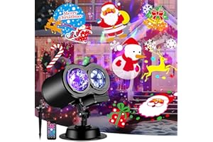 FLITI Brighter Christmas Decorations Projector Lights Outdoor, 2025 Upgraded Holiday Projectors with 19 HD Replaceable Slides (Ocean Wave & Patterns), Weatherproof Halloween Christmas Projector Light Show