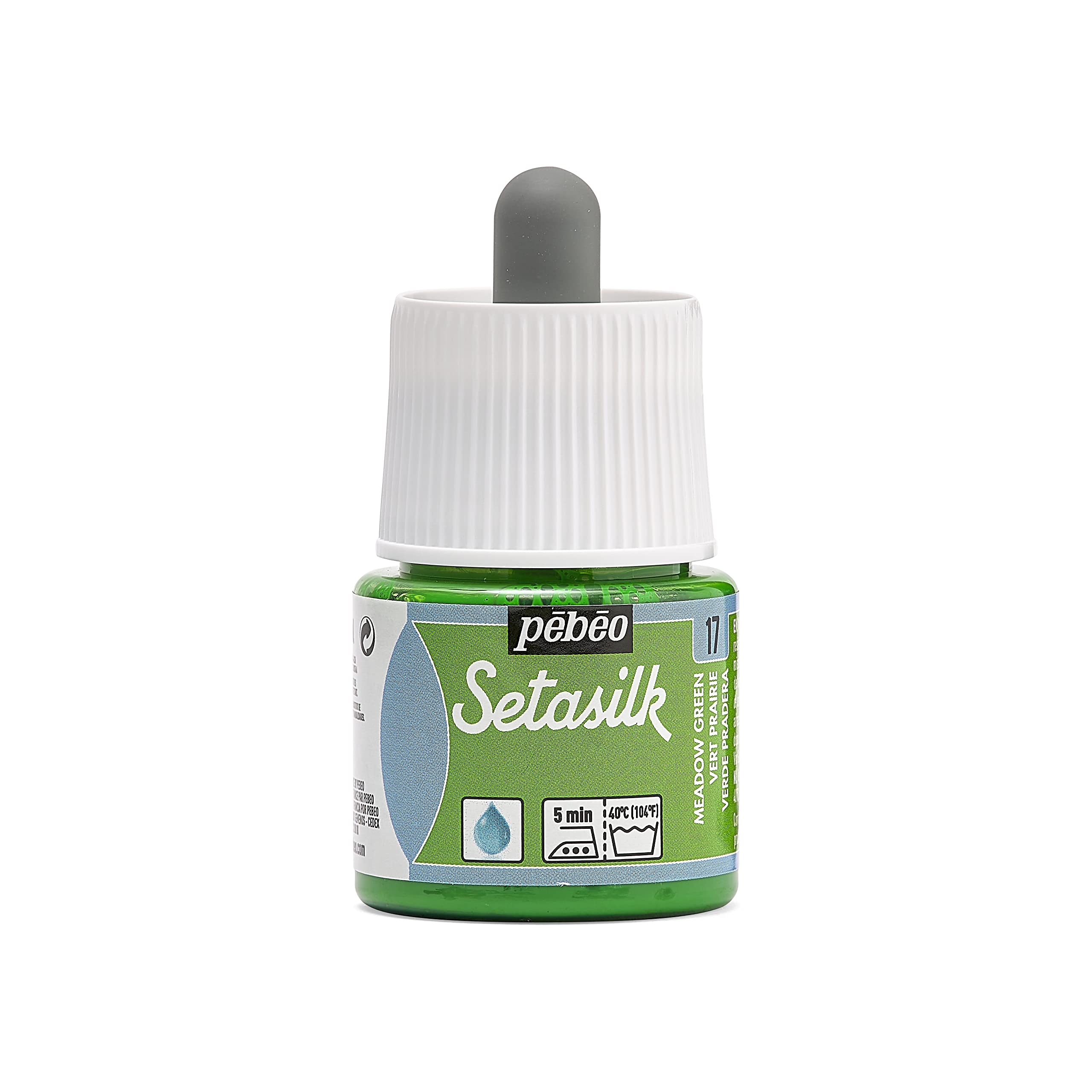 Pebeo Setasilk Meadow Green 45 ml Bottle - Silk paint - 45 ml Pipette cap bottle - Meadow Green — image 1
