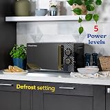 Russell Hobbs RHMM723B 700W Solo Microwave 17L Grooved Design Black view 4