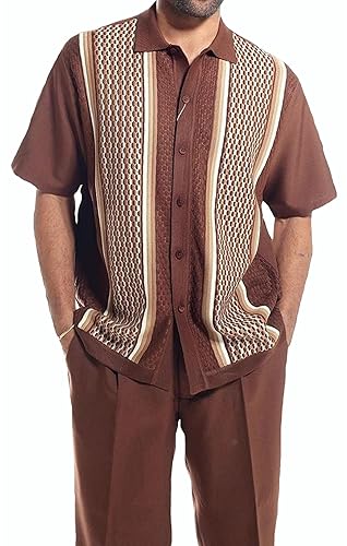 PEETITI Men's Leisure Suits Africa Piece Shirt and Pants Polo