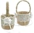2 Paniers De Fleurs En Satin Pour Mariage - Blanc Avec Nœud Papillon - Pour Fille D'honneur, Pétales, Confettis - 10