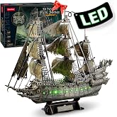 CubicFun Flying Dutchman 3D Pirate Ship Puzzle with Green LEDs, 360 Pieces | 360-Piece Flying Dutchman Pirate Ship with Green LED Display-Ready 3D PuzzleS for Adults, Home Decor Gifts Christmas