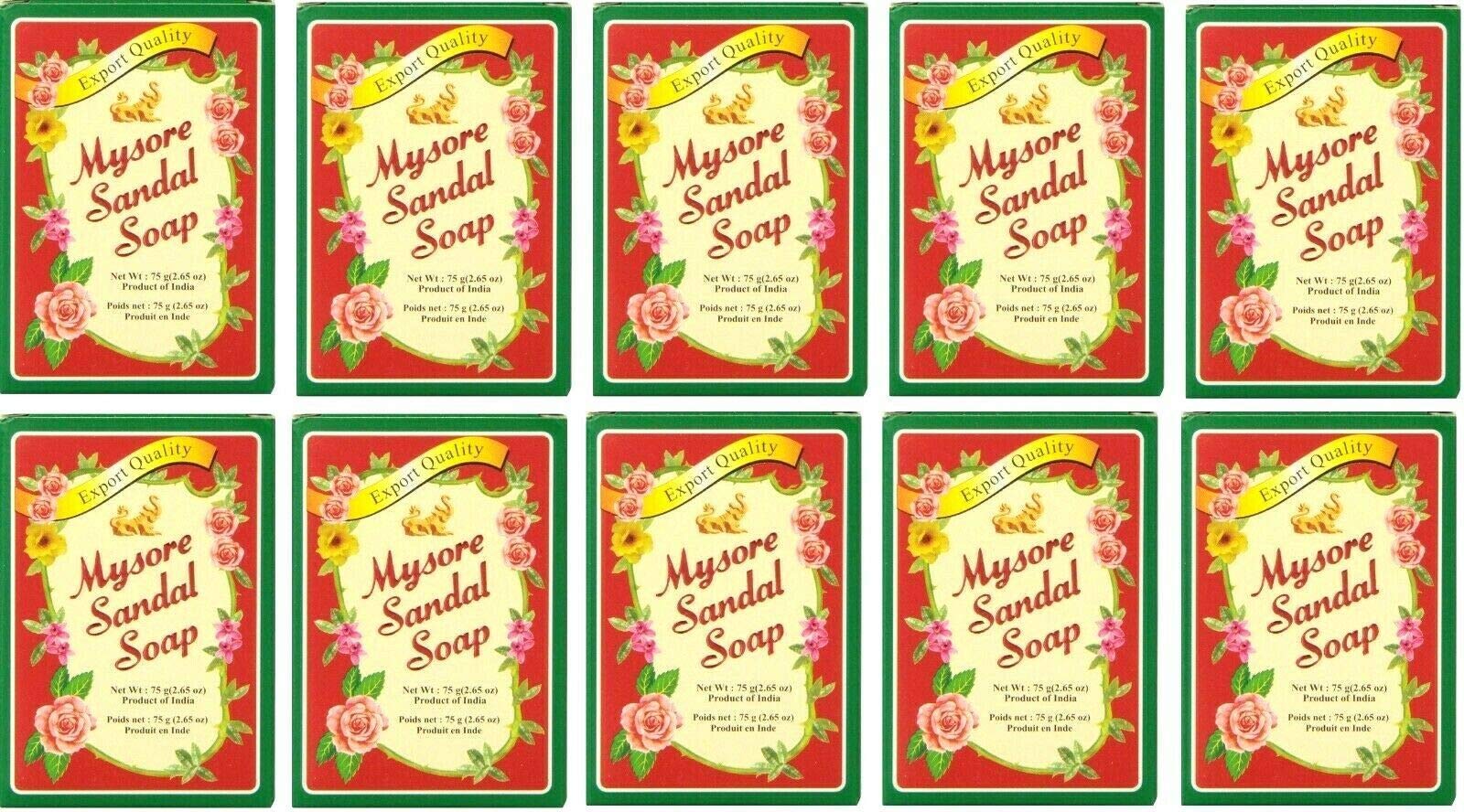 10 X Mysore Sandal Soap 75g