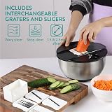 Navaris Salad Spinner with Lid Stainless Steel 5 Discs Colander Drying view 4
