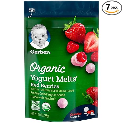 gerber organic yogurt melts banana strawberry