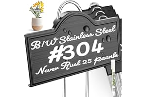 BRAVEX Stainless Steel 304 Plant Labels Weatherproof, Metal Garden Label Tall Markers 25 Pack for Outdoor Plants Vegetables Herb Seedlings Flowers with a Pen, Label Area 3.74'' x 1.39'' Height 10.75 Inch