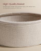VASAGLE Round Side Table with Charging Station 2 USB 2 AC Outlets Matte White view 7