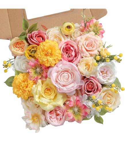 Artificial Daisy & Mum Flower Bouquet - Silk Floral Arrangement For Home, Wedding, Or Cemetery Vase, 14.6in