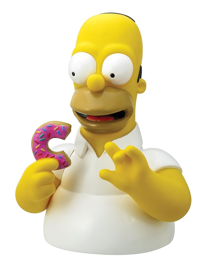 Simpsons The Homer with Donut Bust Bank Action Figure Toys