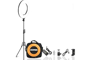 BONFOTO ZOMEI 14 inch LED Ring Light, Dimmable 41W 5500k Output Makeup and YouTube Video Light Professional Photography Lights with Stand, Orange Plastic Filters and Carrying Bag