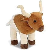 DolliBu Standing Longhorn Plush Animal - Super Soft Stuffed Animal Bull, Adorable and Cute Animal Playtime Toy Plush, Wild Life Stuffed Animals for Kids and Adults, Fluffy Stuffed Animal Gift - 7 Inch