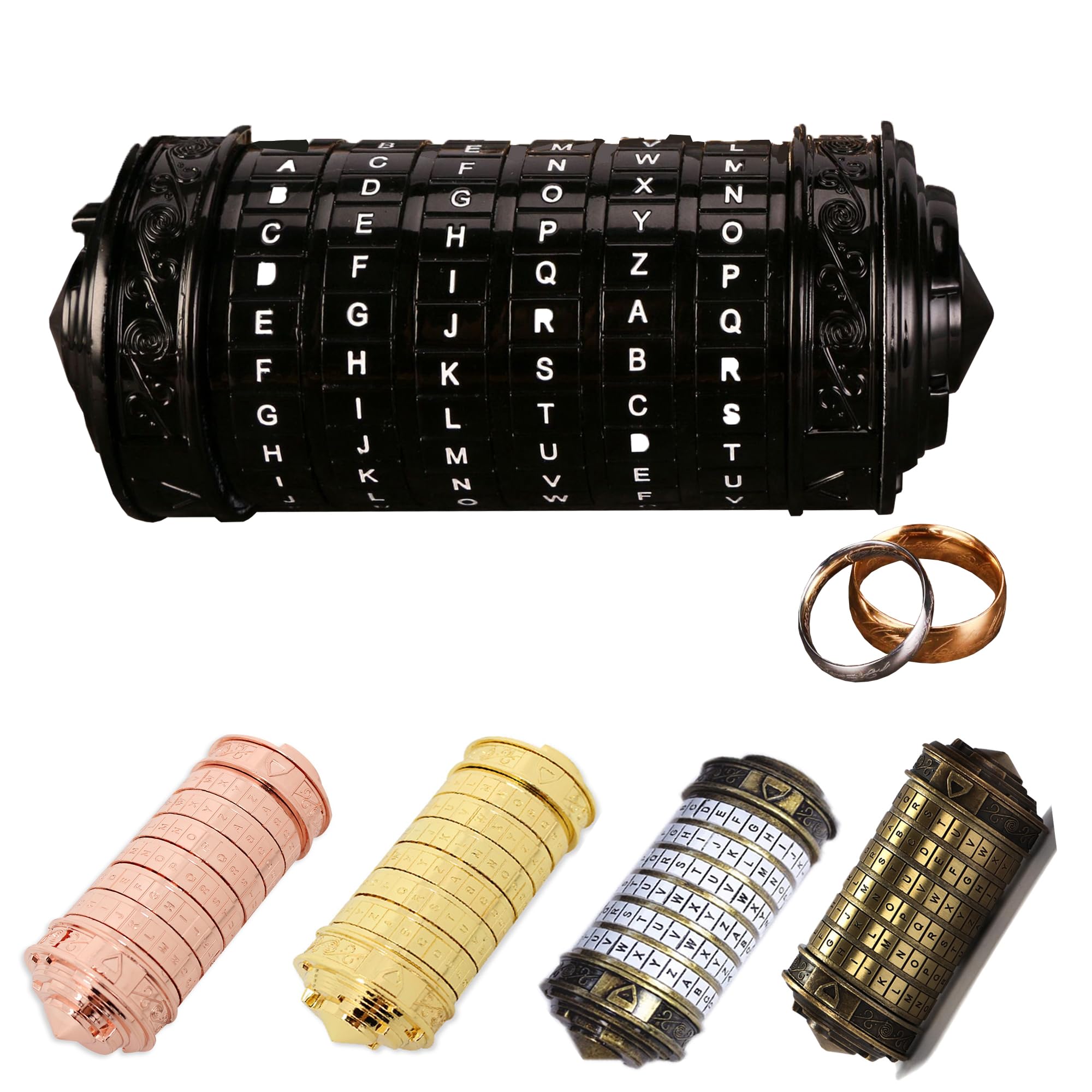 MINGZE Da Vinci Code, Mini Cryptex For Christmas Valentine's Day Most Creative Romantic Gifts For Girlfriend Brain Teaser Lock Puzzles…