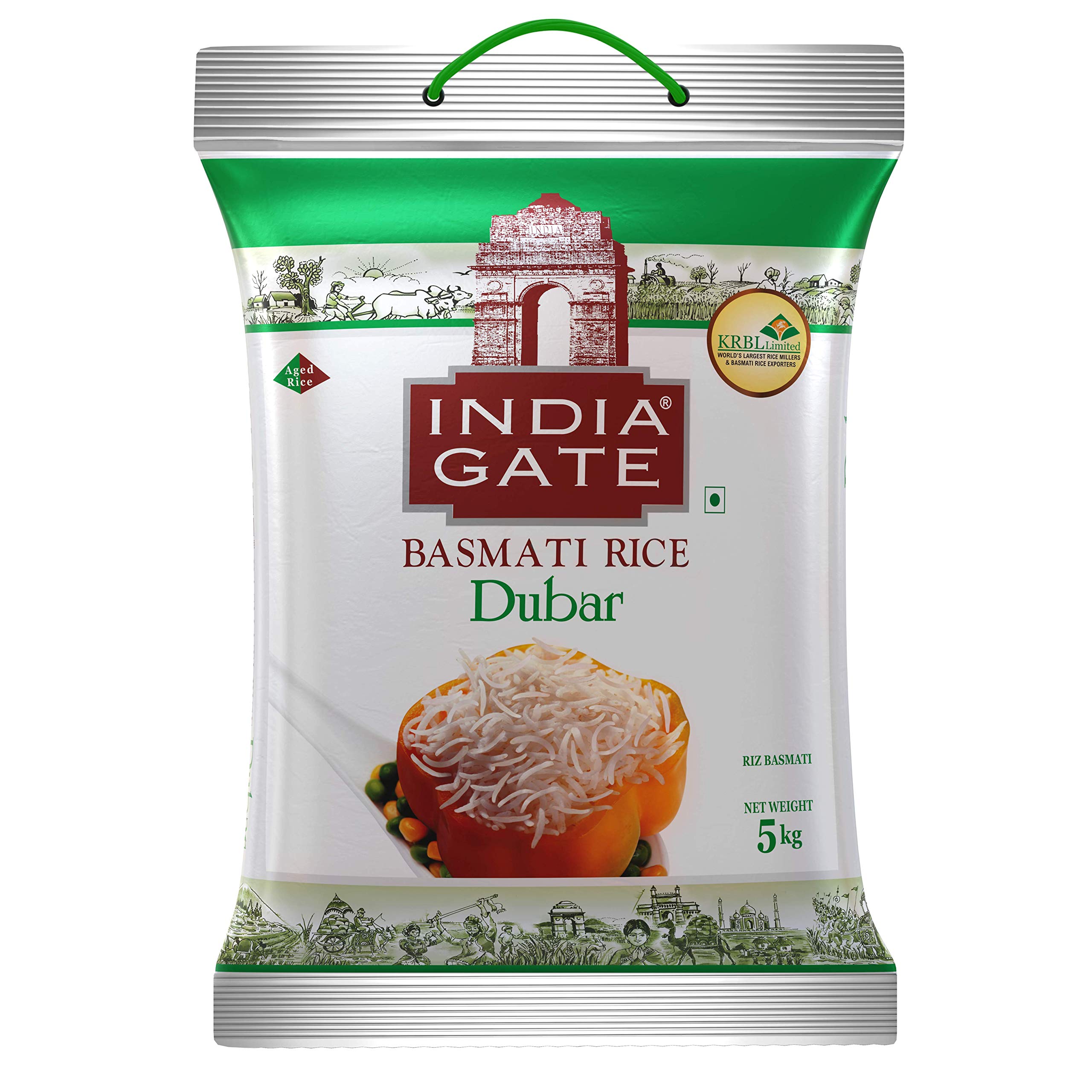 Buy INDIA GATE Dubar Aged Basmati Rice Long Grain Everyday Rice, 5 Kg Pack Online at