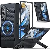 BUSCBEAR Magnetic for Samsung Galaxy Z Fold 7 Case,[Built-in Screen Protector] [Hinge Protection] [Kickstand][Compatible with MagSafe] Full Body Protective Phone Case for Galaxy Z Fold 7 Black