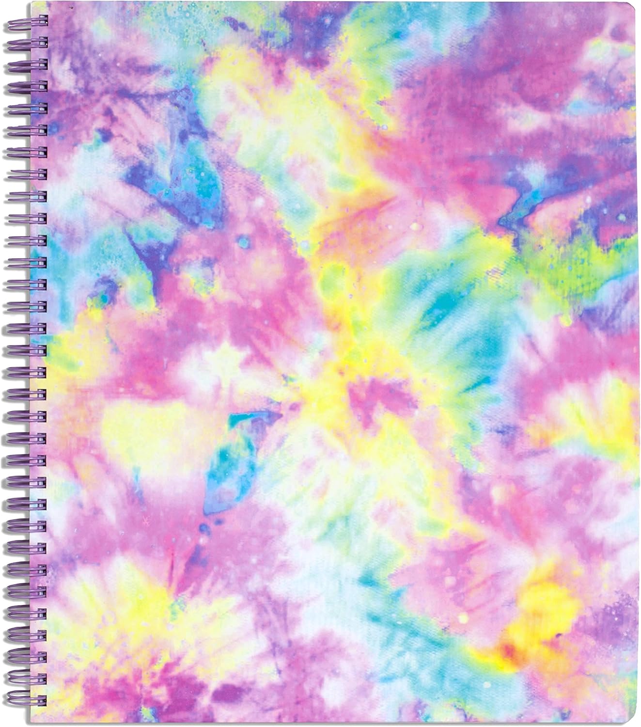 Steel Mill & Co Cute Large Spiral Notebook College Ruled, 11" x 9.5" with Durable Hardcover and 160 Lined Pages, Tie Dye : Office Products
