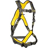 Guardian 21046 Cyclone Construction Harness with Comfort Shoulder Padding |Quick Connect Leg|OSHA &amp; ANSI Compliant | Black/Yellow | M-L