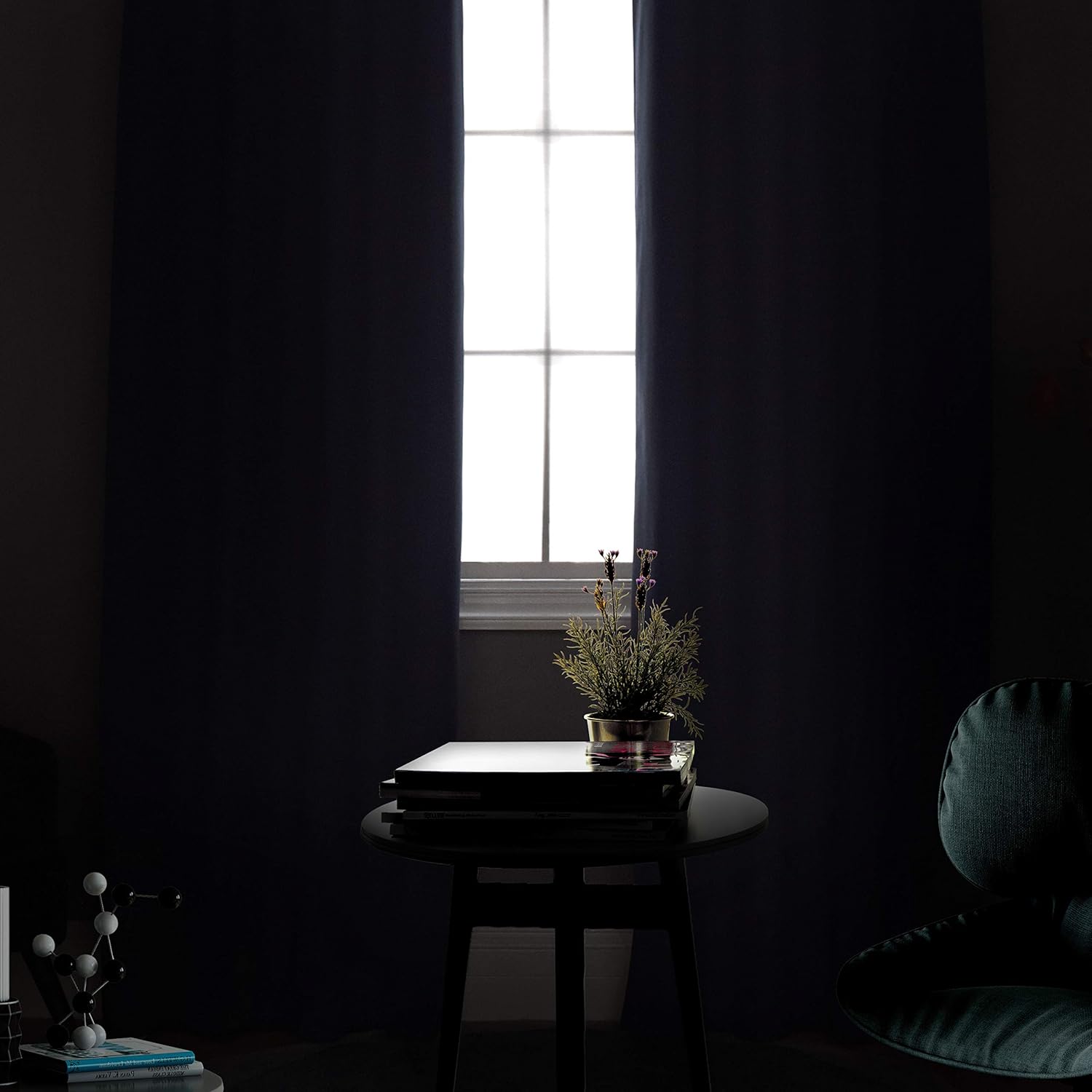 CUCRAF Blackout Room Darkening Grommet Window Curtains for Bedroom,Light Blocking Drapes for Living Room 84 inch Length,Set of 2 Panels (52 x 84 Inch, Navy Blue): Kitchen & Dining
