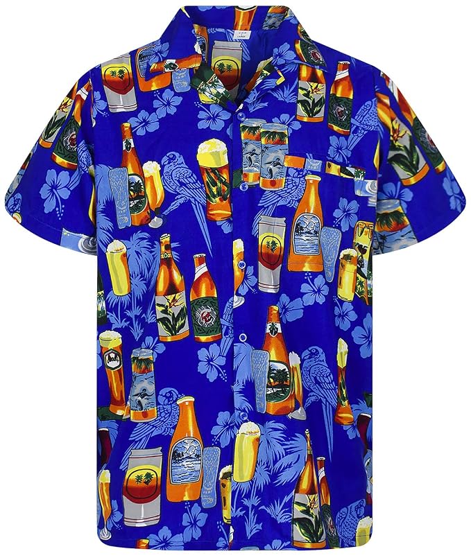 Chemise Hawaïenne Bière Pour Homme - Impression 3D Fun, Manches Courtes, Légère Et Respirante