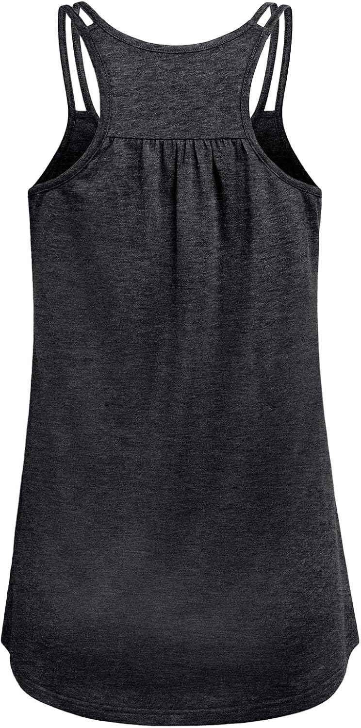 Hibelle Womens Scoop Neck Cute Racerback Yoga Workout Tank Top: Clothing