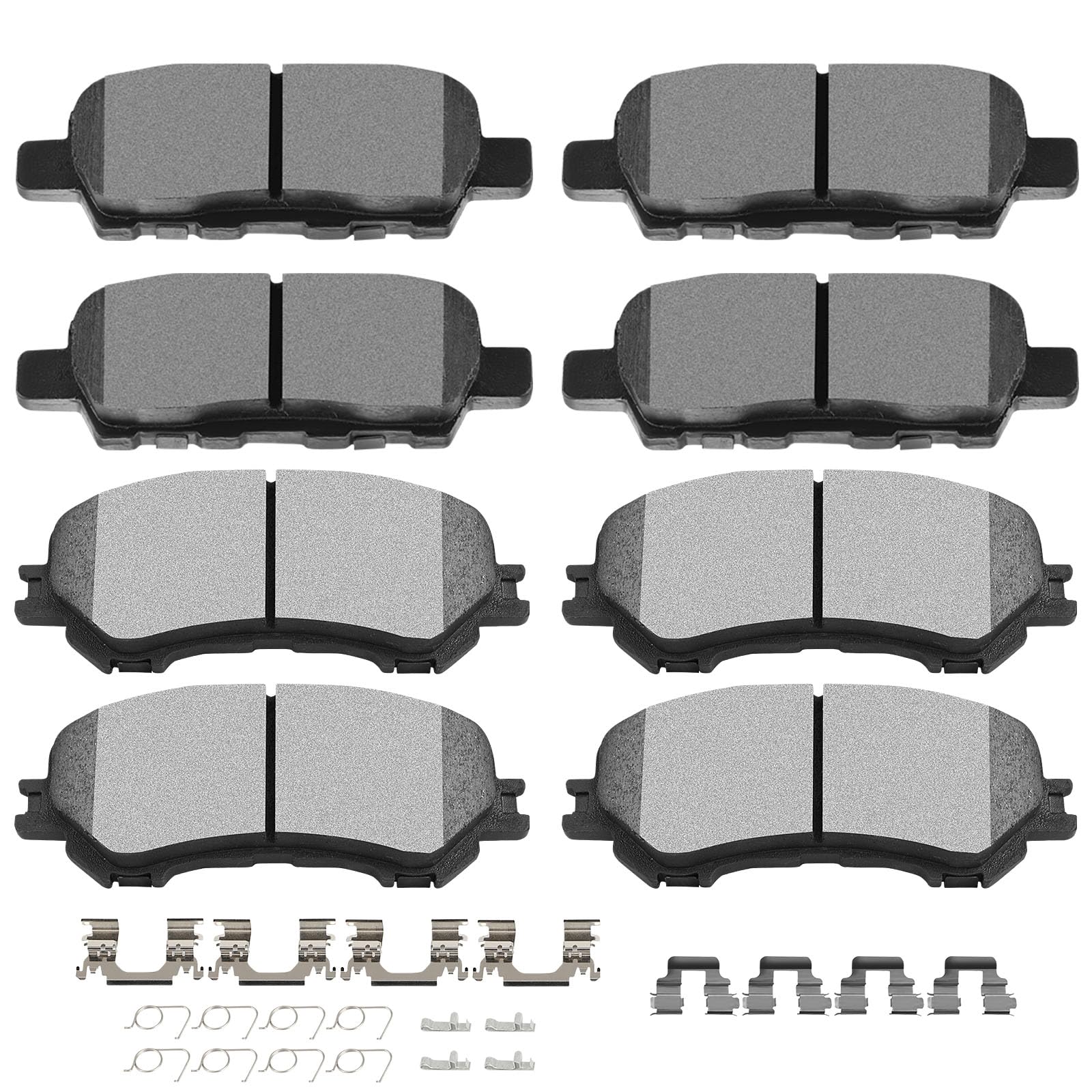 SCITOO D1737 D1393 Ceramic Brake Pads Sets Front & Rear w/Hardware Replacement For Nissan For Qashqai 2017-2022, For Rogue 2014-2017 2020,For Rogue Sport 2017-2022 Image