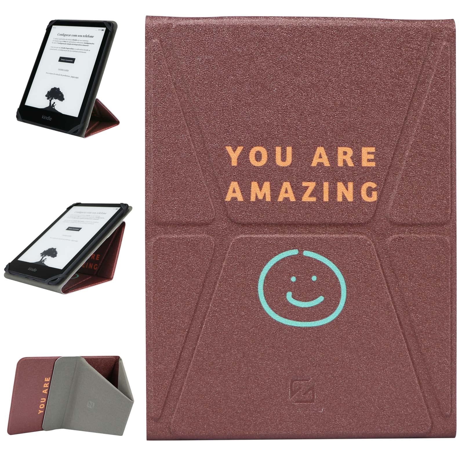 ZhaoCo Universal Case for 7 inch & 6.8 inch Kindle Paperwhite Signature Edition 2024/2021 - Smile