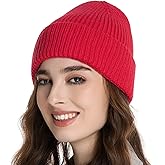 Seamless Beanie Hat for Men Women, Wool Fisherman Beanies, Unisex Cuffed Knit Warm Winter Hats Skull Cap Ski Caps