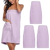 3 Pcs Towel Wrap for Women Lightweight Waffle Spa Bathrobe Cover Up Bath Shower Wraps with Adjustable Closure