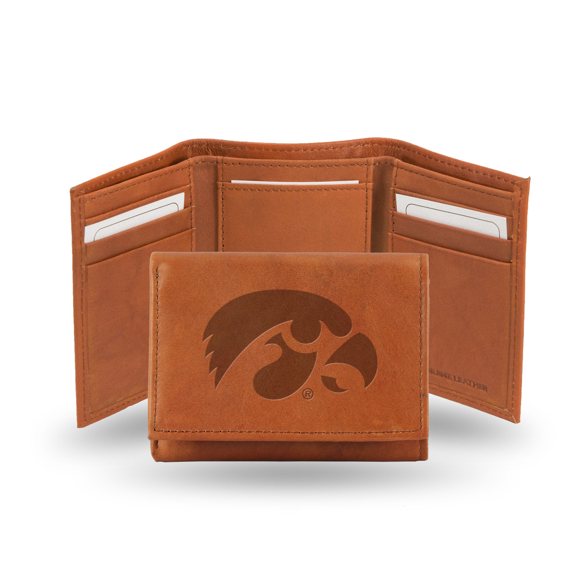 Rico Industries NCAA Embossed Leather Trifold Wallet, Iowa Hawkeyes