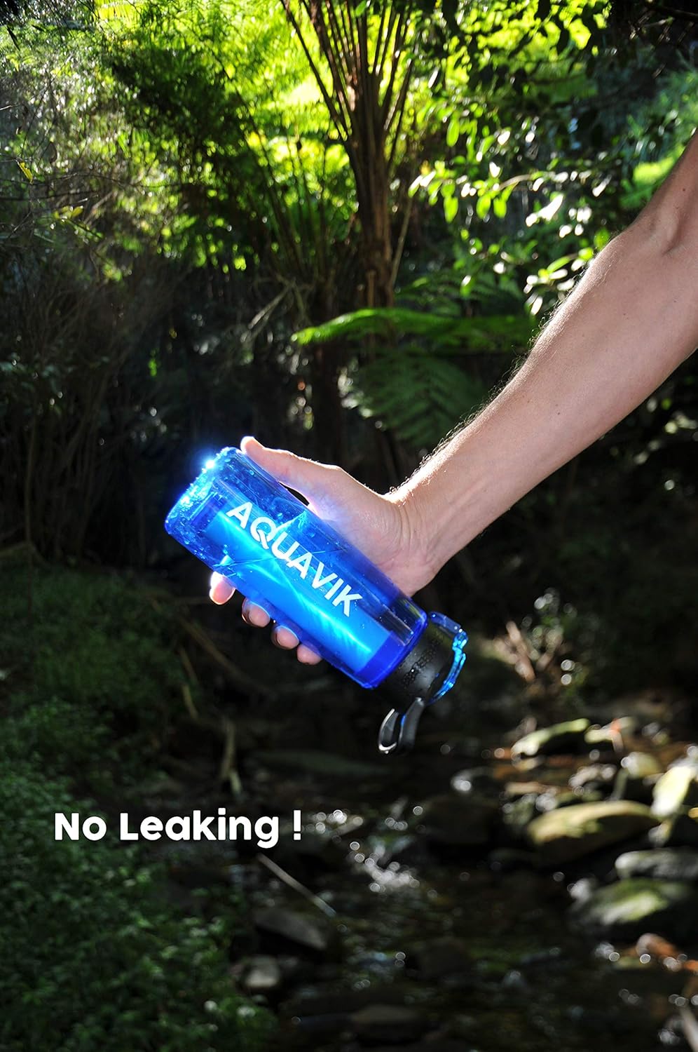 AquaVik Portable Water Filter Bottle for Survival, Travel, Camping, Hiking, Hunting, Outdoor and Daily Use, Home & Office. Filtered Water Bottle is BPA Free and Leakproof. Water bottle with filter: Home Improvement